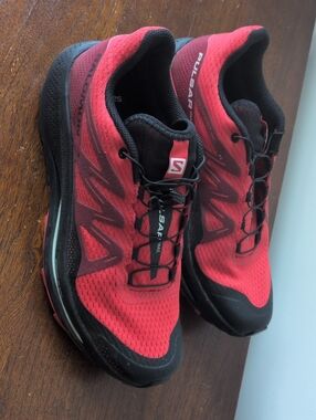 Salomon Red and Black Pulsar Trail Running Shoes